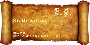 Rieth Galina névjegykártya